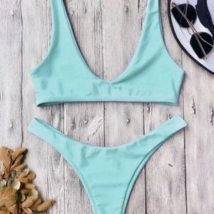 Light blue high cut bikini